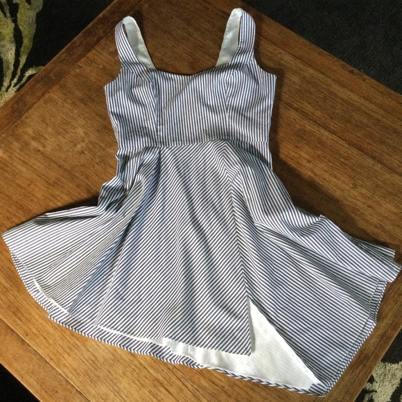 JAYGODFREY summer blue & white stripe dress 2 - Picture 6 of 11